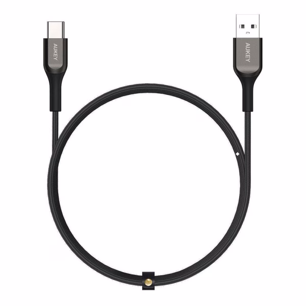 Aukey Impulse Titan AC Kevlar Core USB-A To USB-C Cable, 1.2m, Black